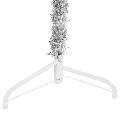 Albero Natale Artificiale Sottile a Metà Supporto Argento 120cm - homemem39