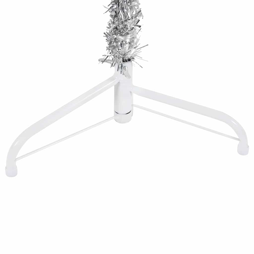 Albero Natale Artificiale Sottile a Metà Supporto Argento 150cm - homemem39