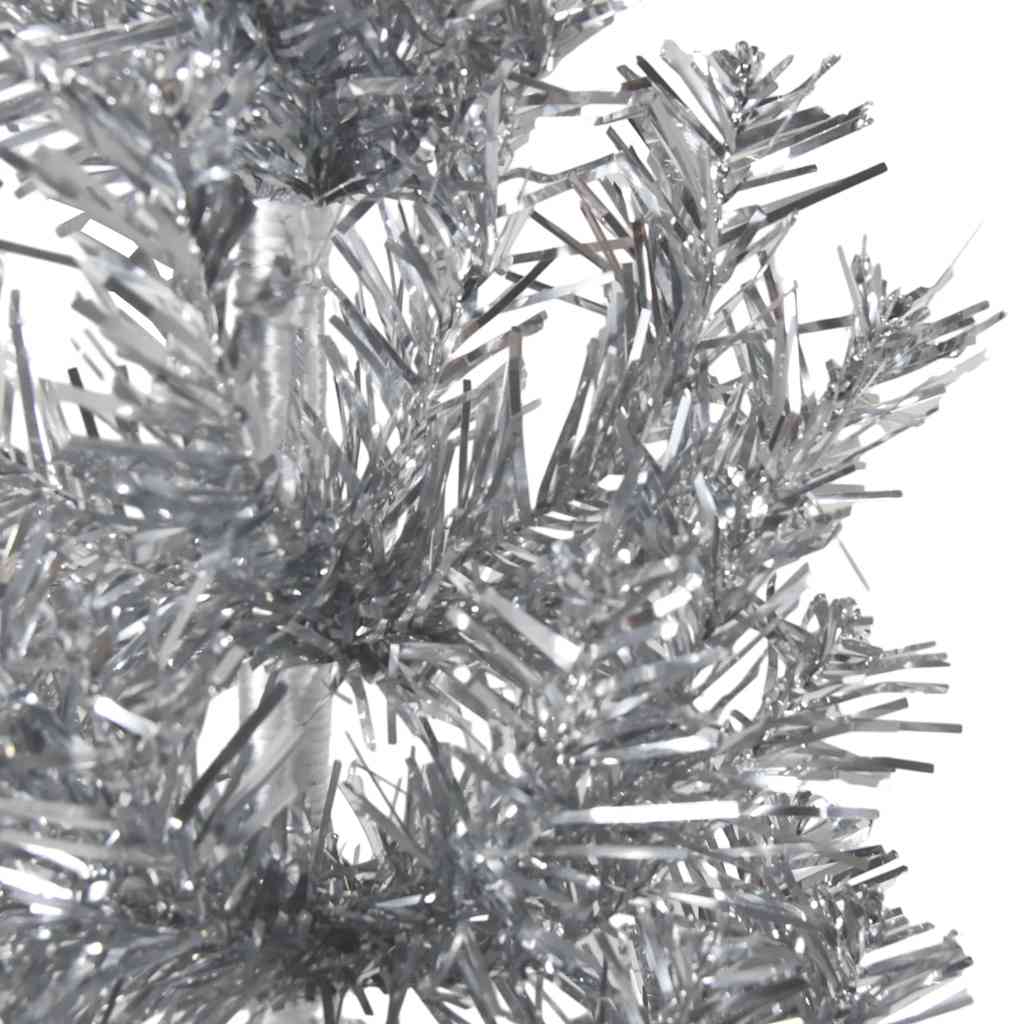 Albero Natale Artificiale Sottile a Metà Supporto Argento 210cm - homemem39