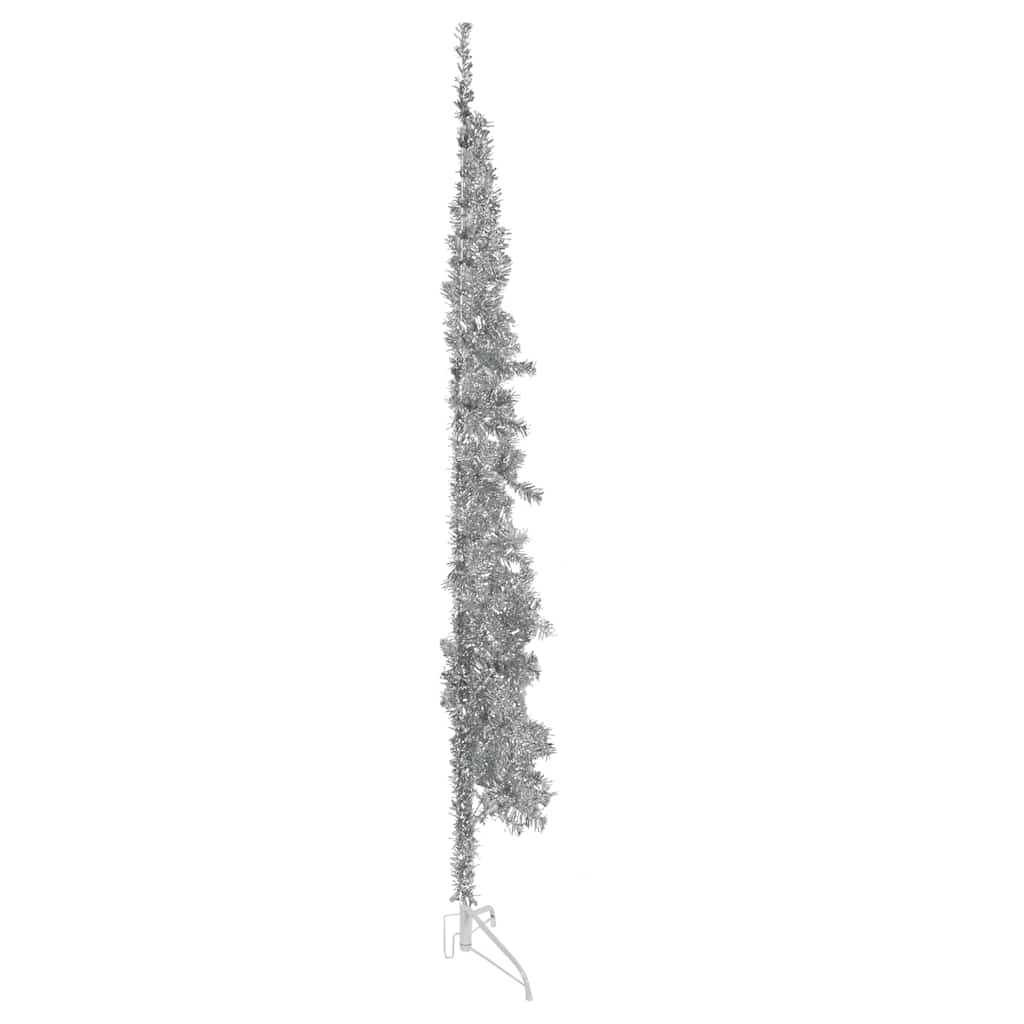 Albero Natale Artificiale Sottile a Metà Supporto Argento 240cm - homemem39