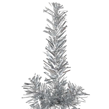 Albero Natale Artificiale Sottile a Metà Supporto Argento 240cm - homemem39