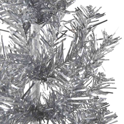 Albero Natale Artificiale Sottile a Metà Supporto Argento 240cm - homemem39