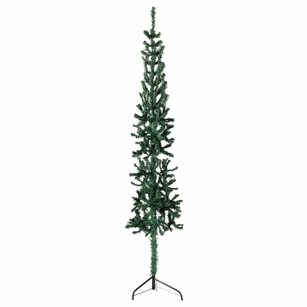 Albero Natale Artificiale Sottile a Metà Supporto Verde 150 cm - homemem39