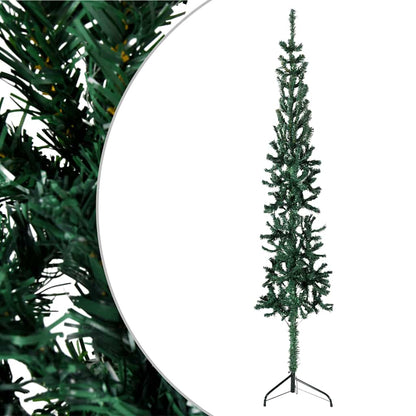 Albero Natale Artificiale Sottile a Metà Supporto Verde 150 cm - homemem39