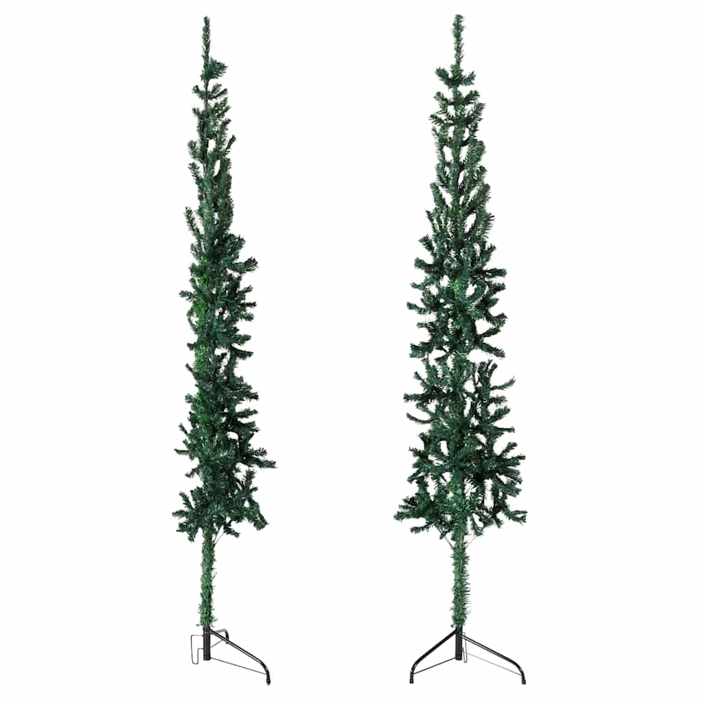 Albero Natale Artificiale Sottile a Metà Supporto Verde 150 cm - homemem39