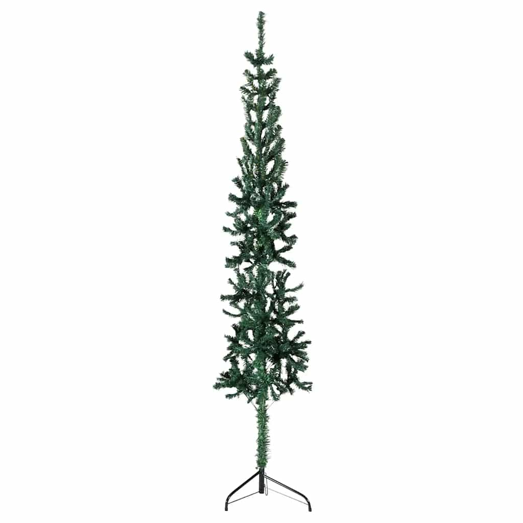 Albero Natale Artificiale Sottile a Metà Supporto Verde 210 cm - homemem39