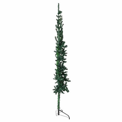 Albero Natale Artificiale Sottile a Metà Supporto Verde 210 cm