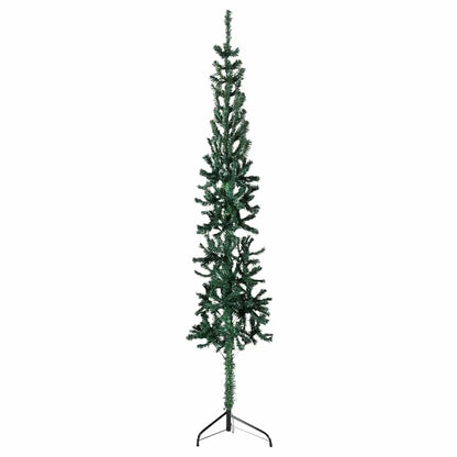 Albero Natale Artificiale Sottile a Metà Supporto Verde 240 cm - homemem39