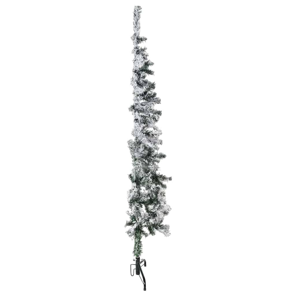 Albero Natale Artificiale Sottile a Metà Neve Fioccata 150 cm - homemem39