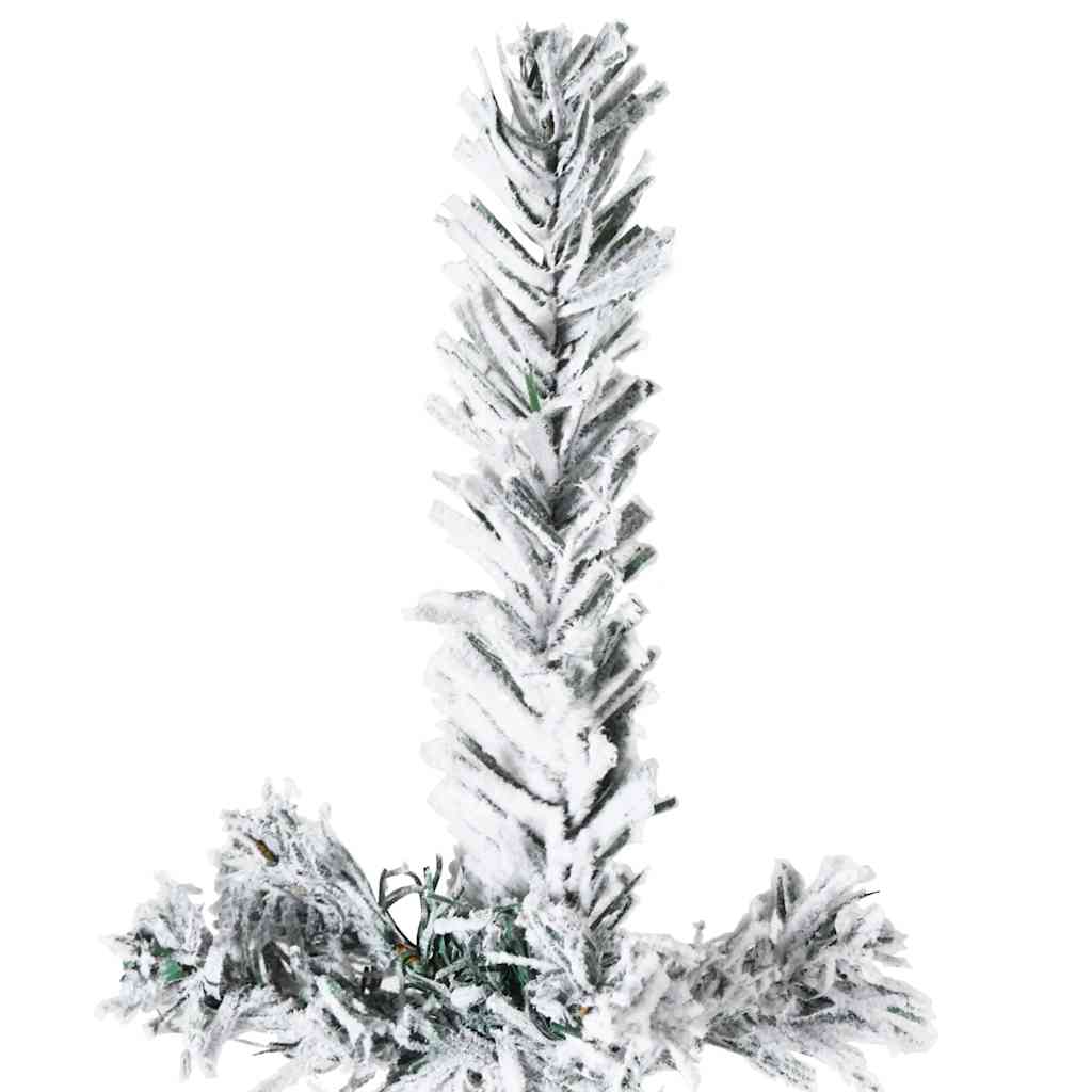 Albero Natale Artificiale Sottile a Metà Neve Fioccata 150 cm - homemem39