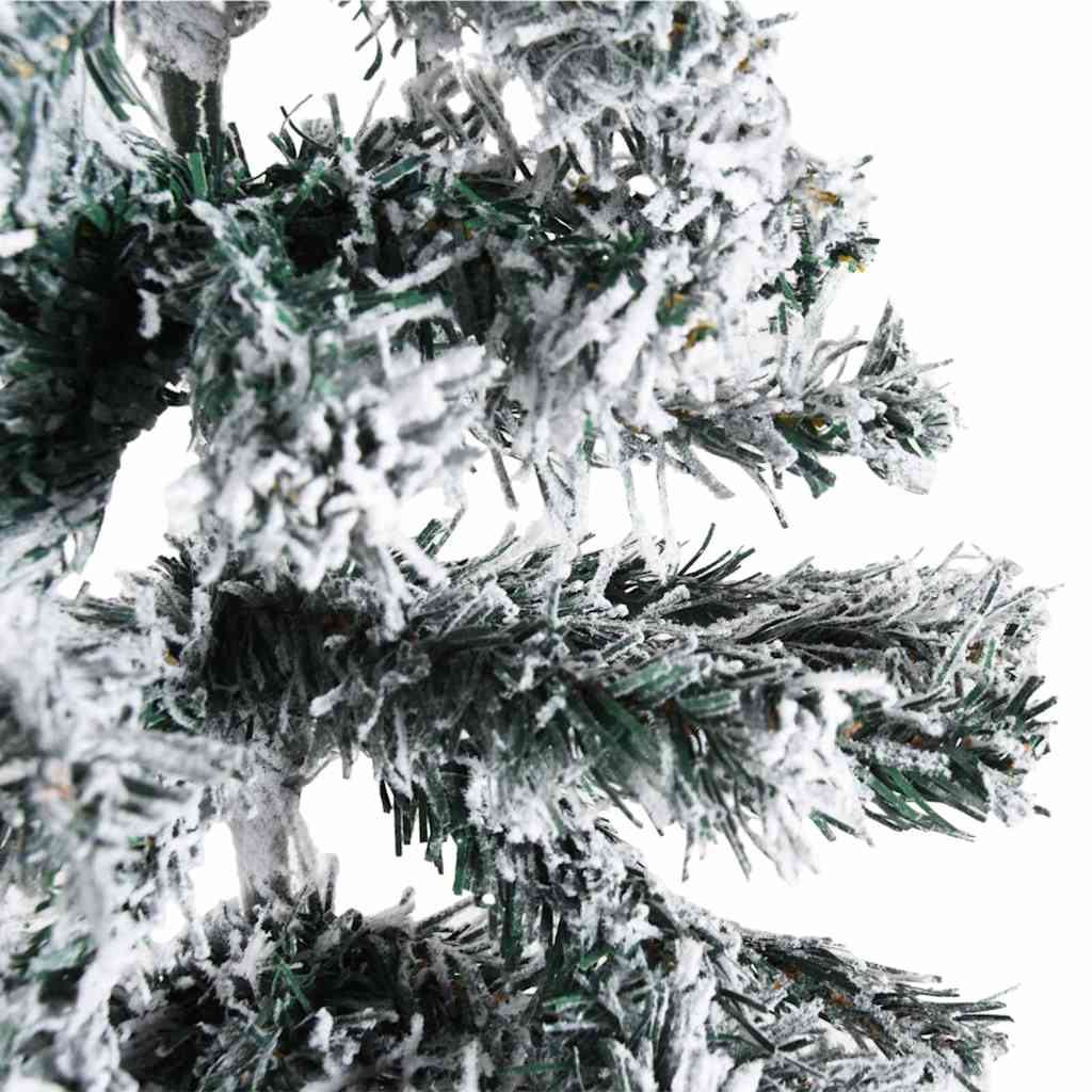 Albero Natale Artificiale Sottile a Metà Neve Fioccata 150 cm - homemem39