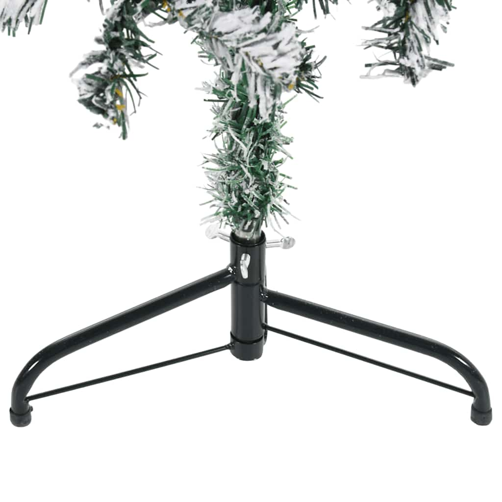 Albero Natale Artificiale Sottile a Metà Neve Fioccata 150 cm - homemem39