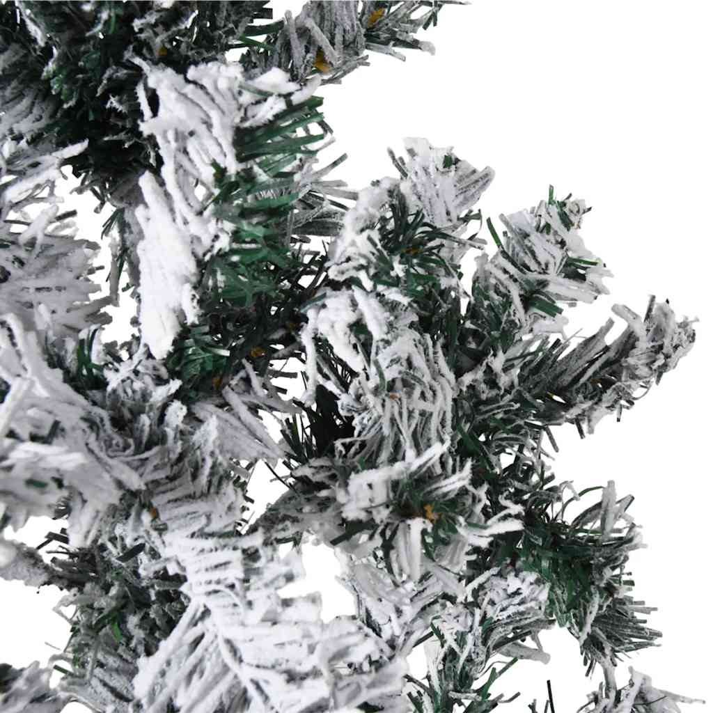 Albero Natale Artificiale Sottile a Metà Neve Fioccata 180 cm