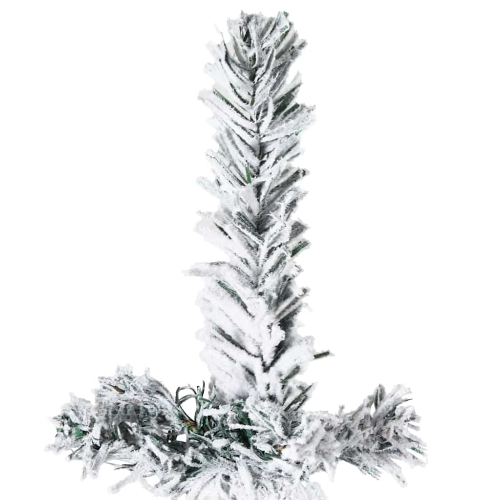 Albero Natale Artificiale Sottile a Metà Neve Fioccata 210 cm - homemem39