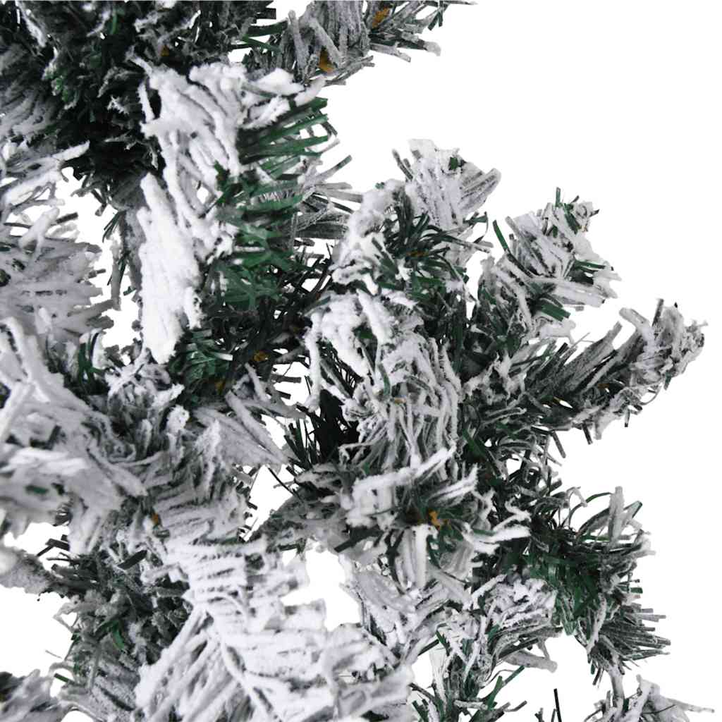 Albero Natale Artificiale Sottile a Metà Neve Fioccata 210 cm - homemem39