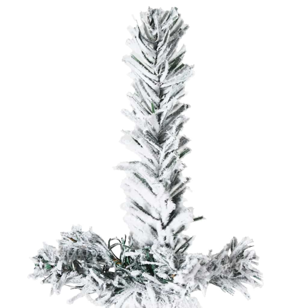 Albero Natale Artificiale Sottile a Metà Neve Fioccata 240 cm - homemem39