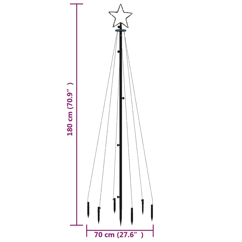 Albero di Natale con Puntale Blu 108 LED 180 cm - homemem39