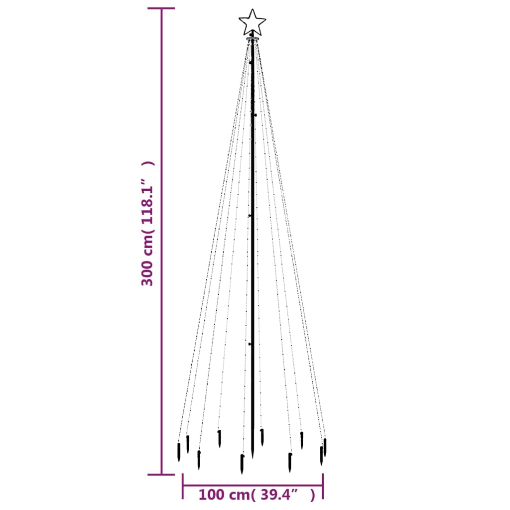 Albero di Natale con Puntale Blu 310 LED 300 cm - homemem39