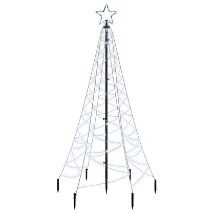 Albero di Natale con Puntale Bianco Freddo 200 LED 180 cm