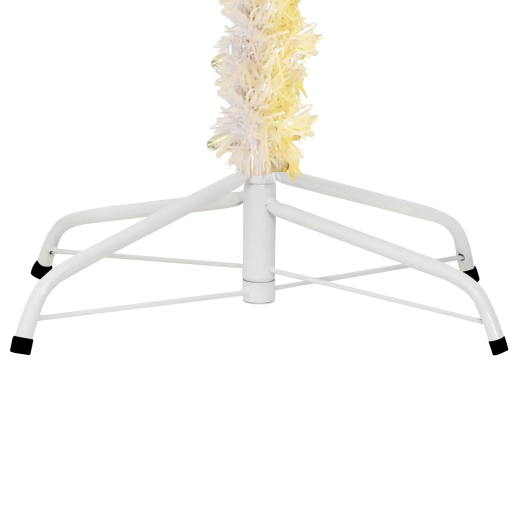 Albero di Natale Artificiale Punte Iridescenti Bianco 240cm PVC