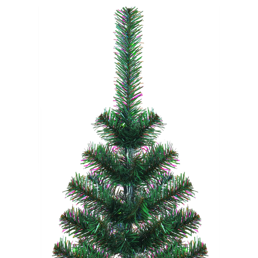 Albero di Natale Artificiale Punte Iridescenti Verde 210 cm PVC