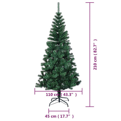 Albero di Natale Artificiale Punte Iridescenti Verde 210 cm PVC - homemem39