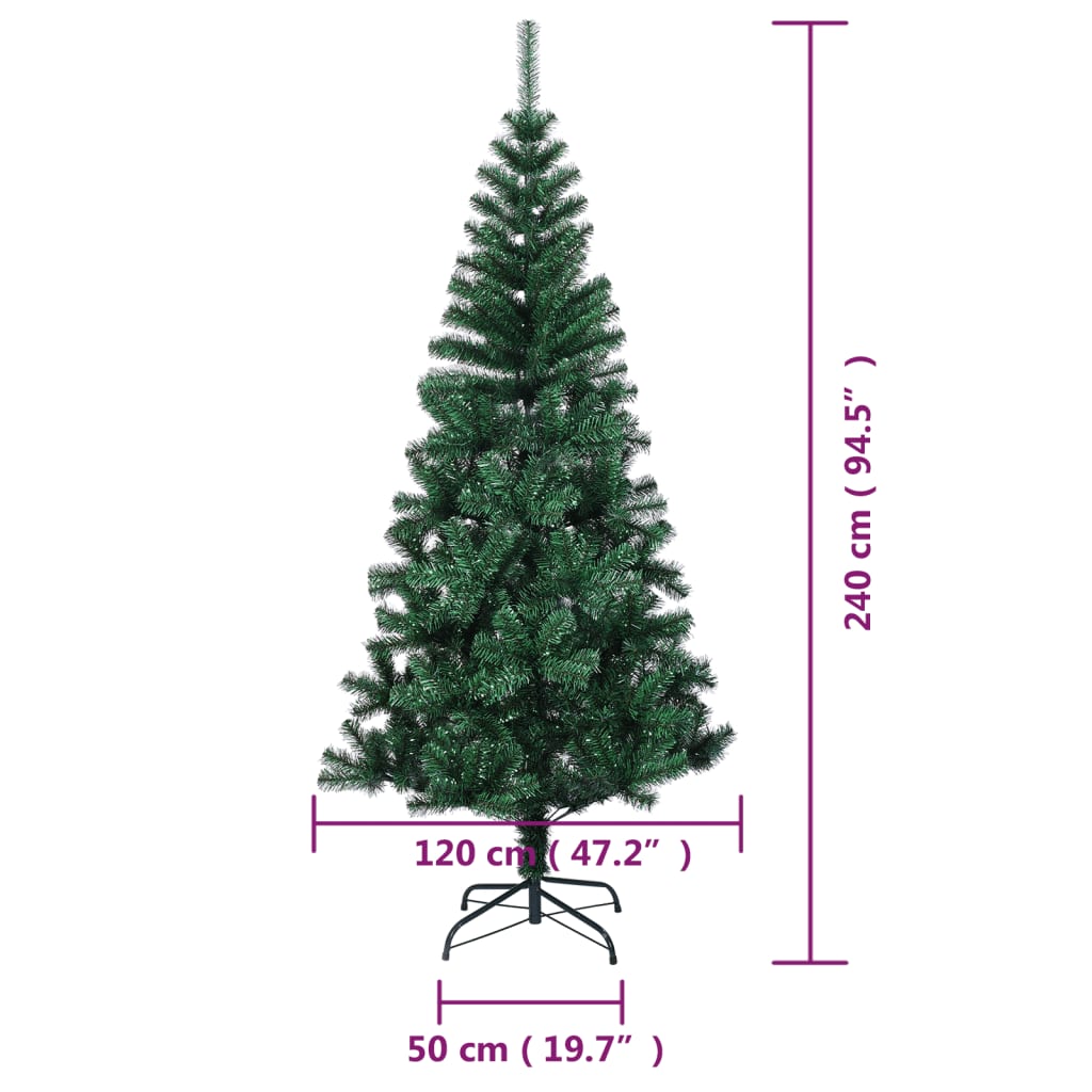 Albero di Natale Artificiale Punte Iridescenti Verde 240 cm PVC - homemem39