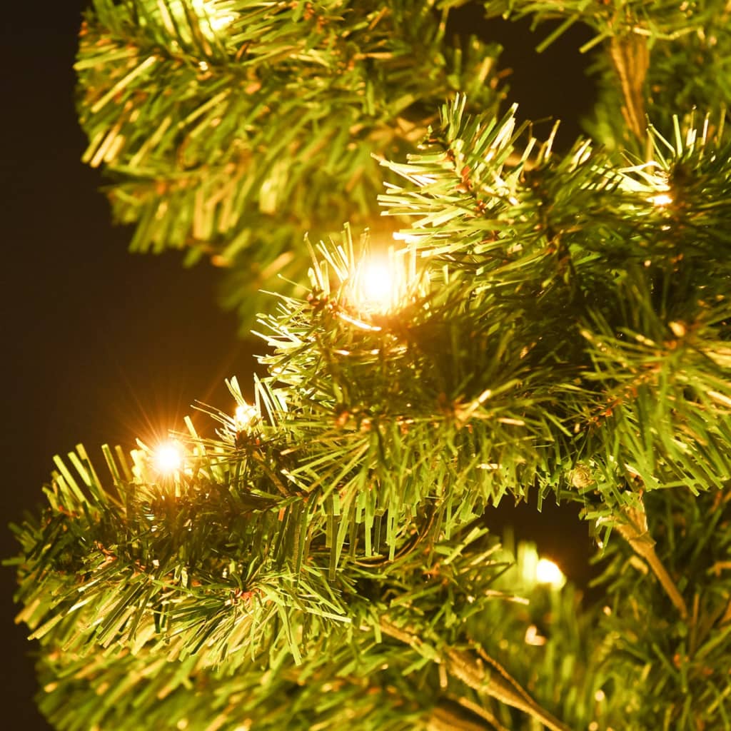 Albero di Natale Preilluminato con Vaso Verde 150 cm in PVC