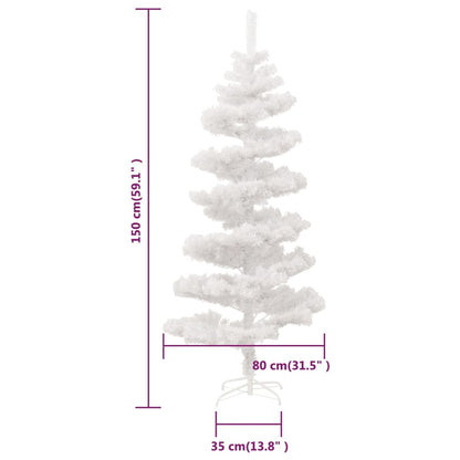 Albero di Natale Preilluminato con Vaso Bianco 150 cm in PVC