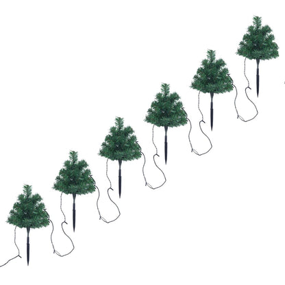 Sentiero Alberi di Natale 6 pz con LED Bianco Caldo 45 cm PVC - homemem39