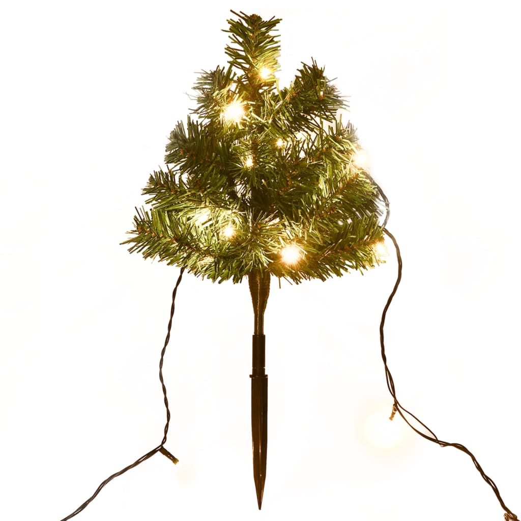 Sentiero Alberi di Natale 6 pz con LED Bianco Caldo 45 cm PVC