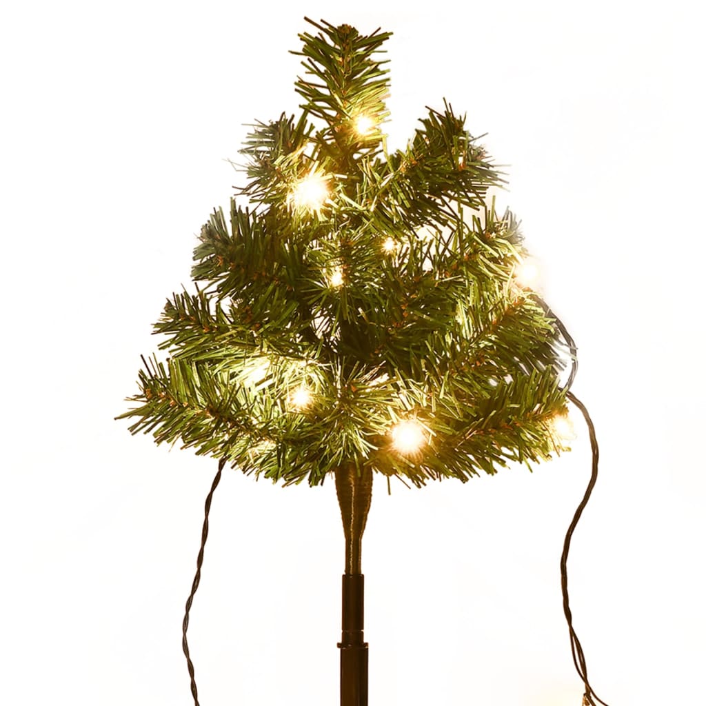 Sentiero Alberi di Natale 6 pz con LED Bianco Caldo 45 cm PVC - homemem39