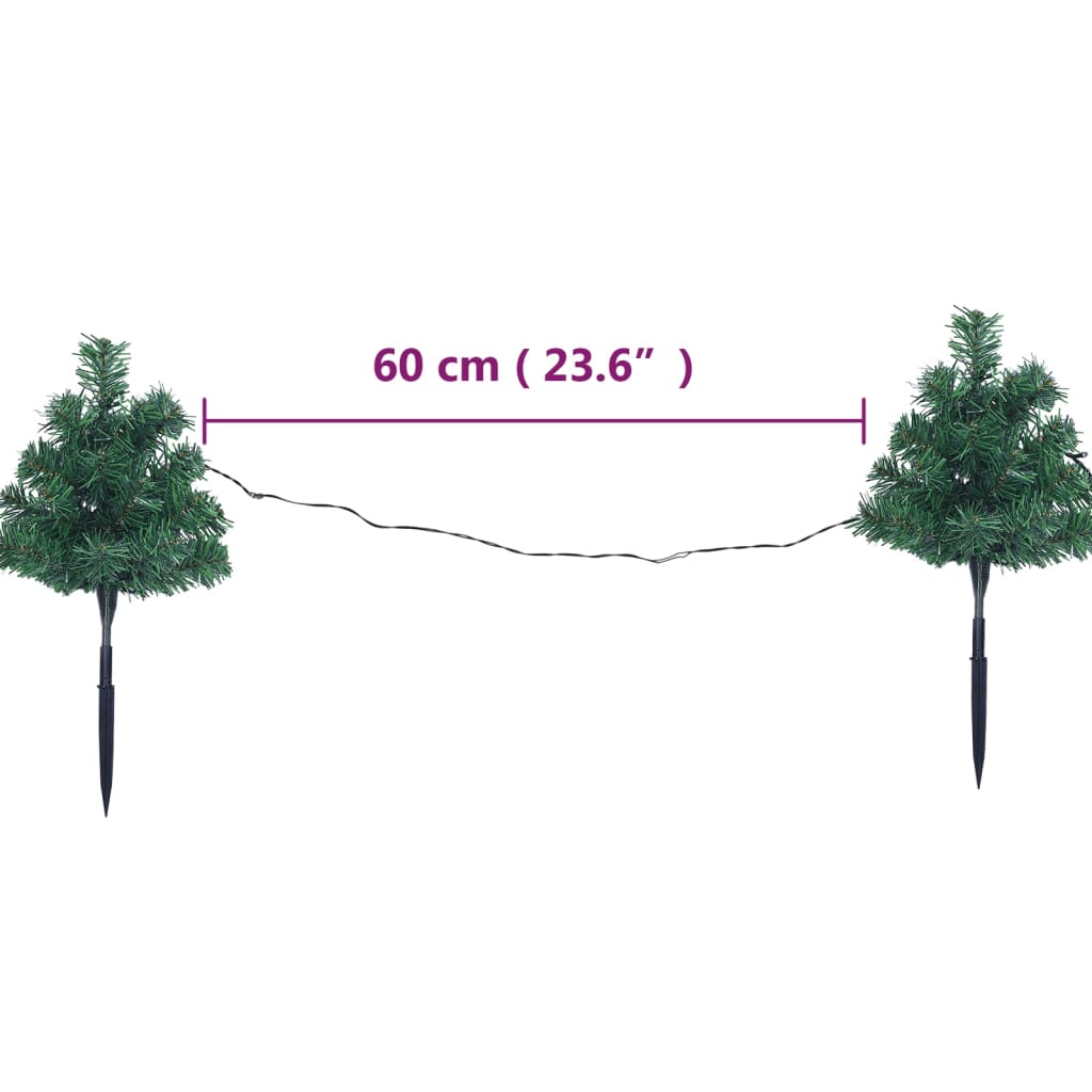 Sentiero Alberi di Natale 6 pz con LED Bianco Caldo 45 cm PVC - homemem39