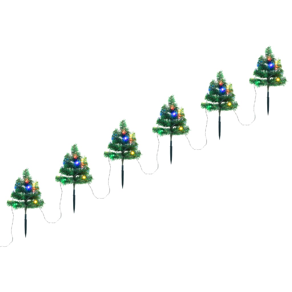 Sentiero Alberi di Natale 6 pz con LED Multicolore 45 cm PVC - homemem39