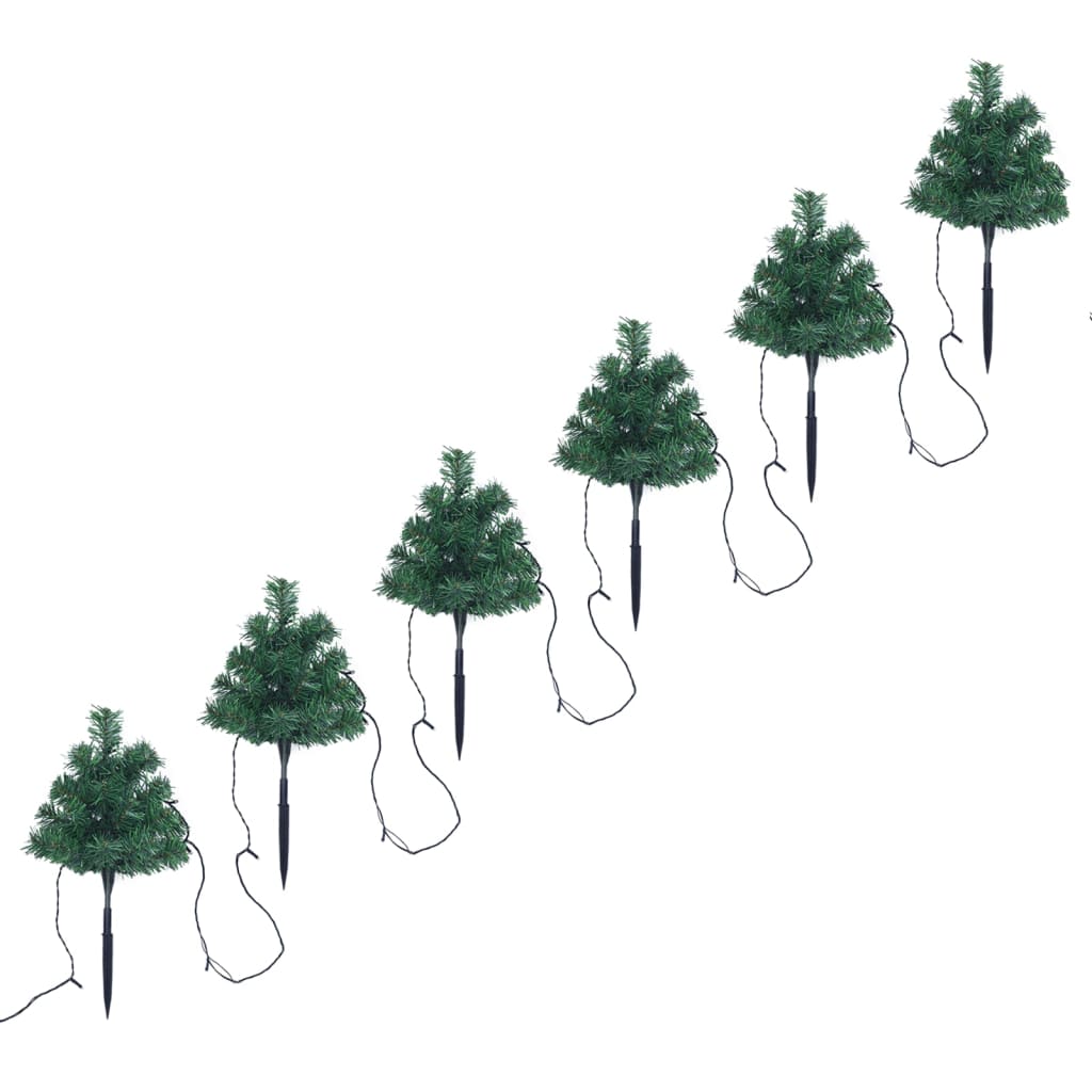 Sentiero Alberi di Natale 6 pz con LED Multicolore 45 cm PVC - homemem39