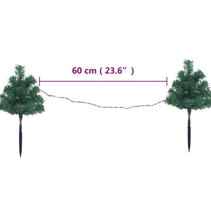 Sentiero Alberi di Natale 6 pz con LED Multicolore 45 cm PVC