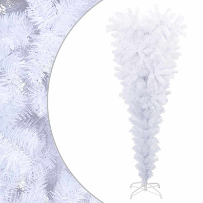 Albero di Natale Artificiale Capovolto con Base Bianco 150 cm - homemem39