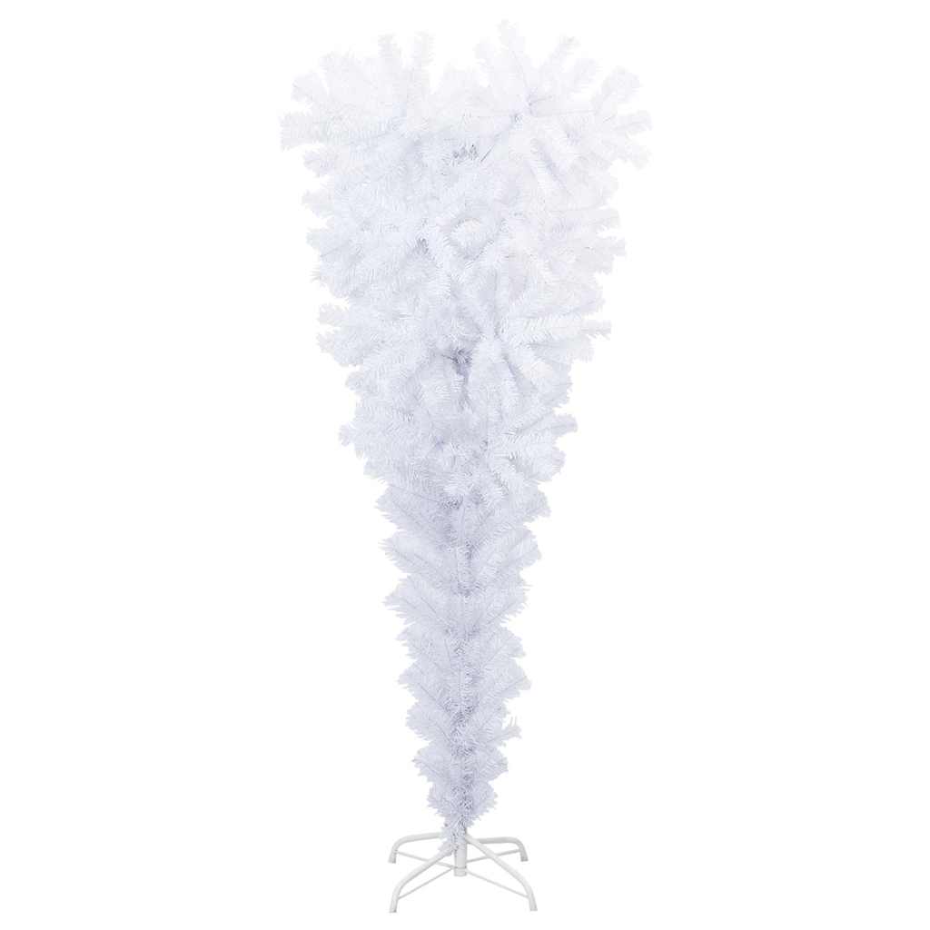 Albero di Natale Artificiale Capovolto con Base Bianco 150 cm - homemem39