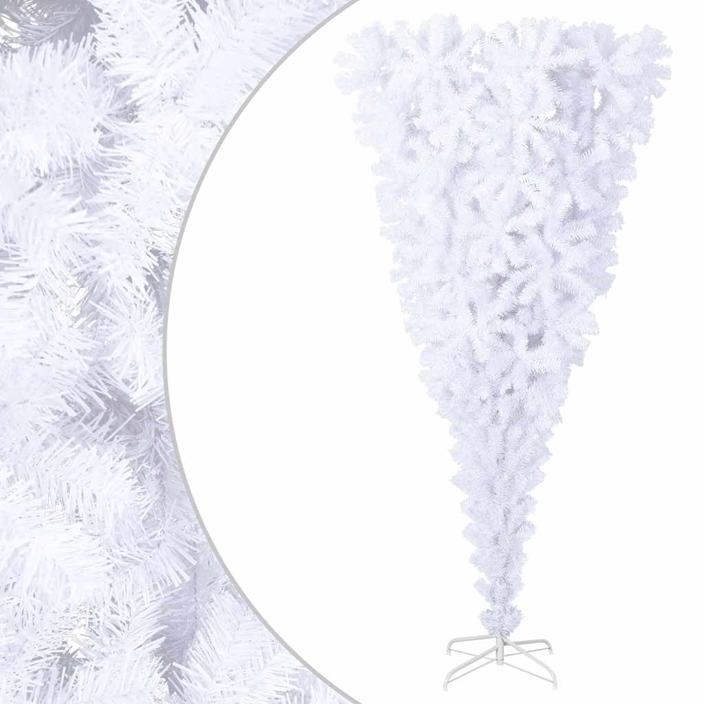 Albero di Natale Artificiale Capovolto con Base Bianco 180 cm - homemem39