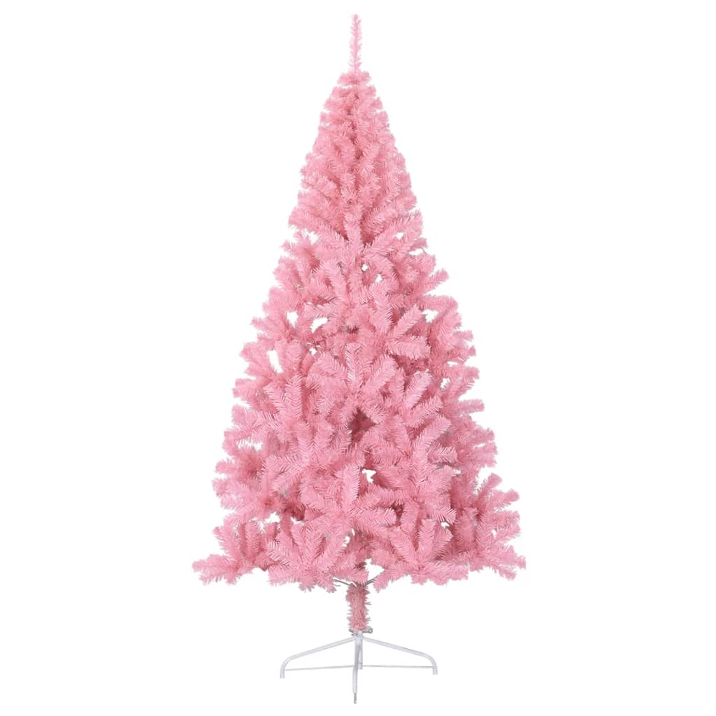 Albero di Natale Artificiale a Metà con Supporto Rosa 240cm PVC - homemem39