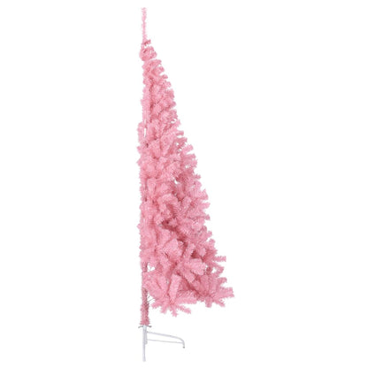 Albero di Natale Artificiale a Metà con Supporto Rosa 240cm PVC - homemem39