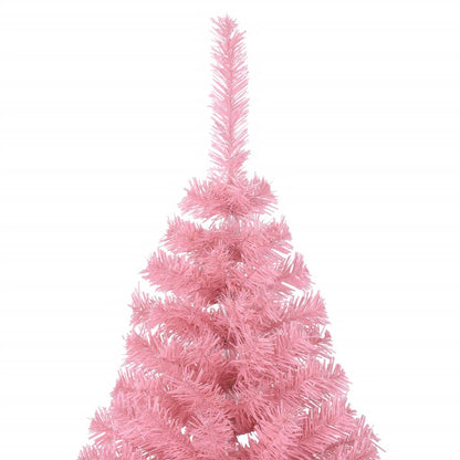 Albero di Natale Artificiale a Metà con Supporto Rosa 240cm PVC - homemem39