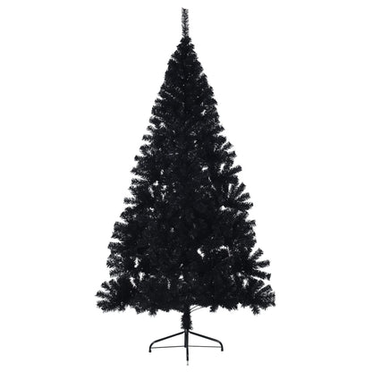 Albero di Natale Artificiale a Metà con Base Nero 210 cm PVC