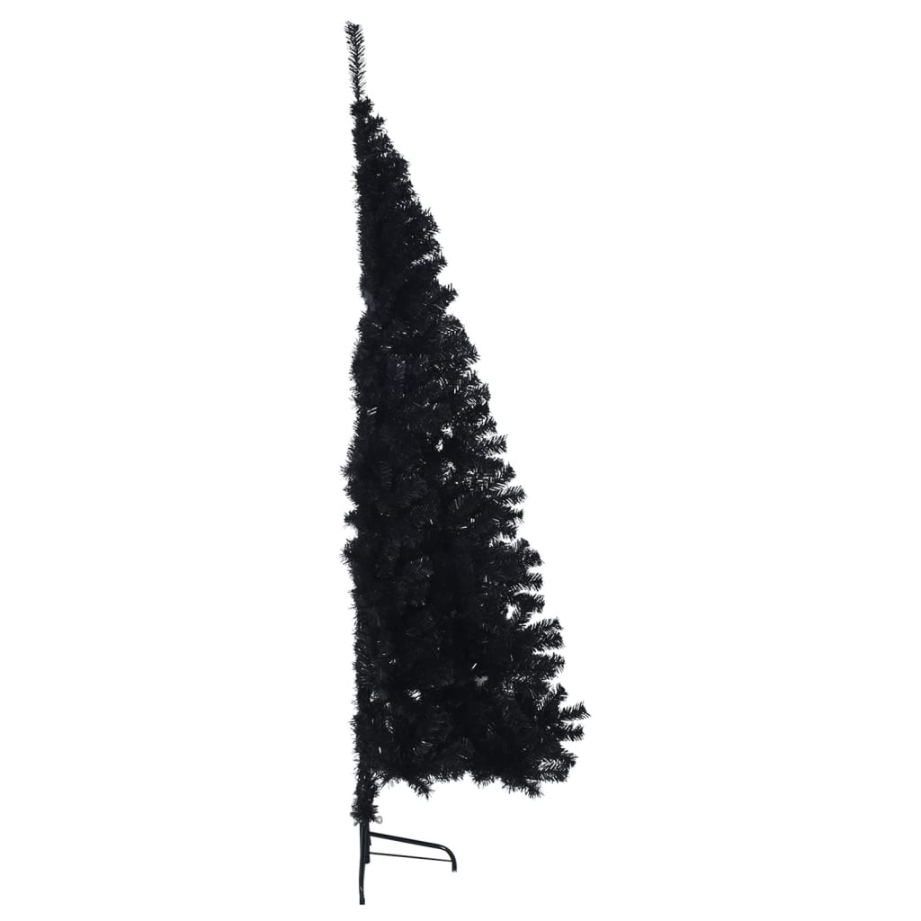 Albero di Natale Artificiale a Metà con Base Nero 210 cm PVC - homemem39