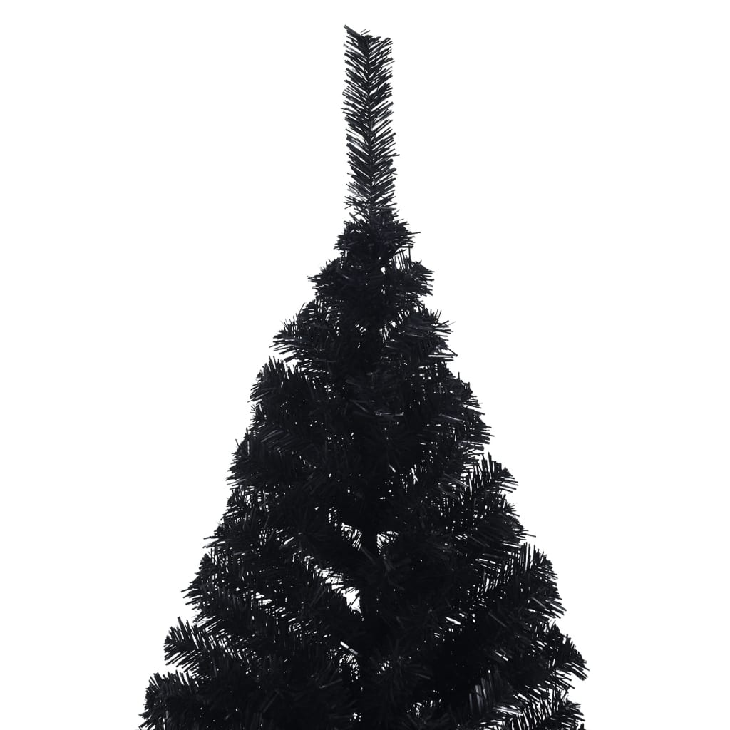 Albero di Natale Artificiale a Metà con Base Nero 210 cm PVC - homemem39