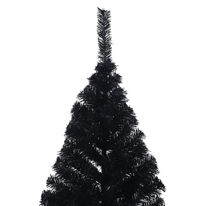 Albero di Natale Artificiale a Metà con Base Nero 210 cm PVC