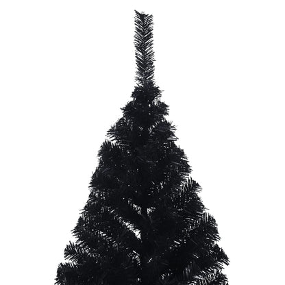 Albero di Natale Artificiale a Metà con Base Nero 240 cm PVC