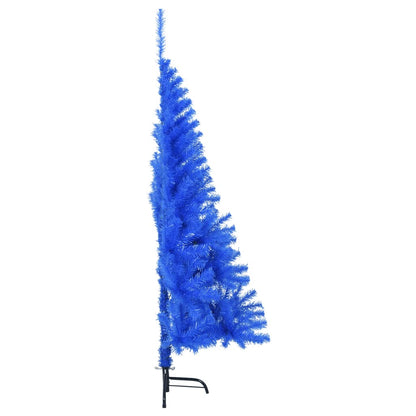 Albero di Natale Artificiale a Metà con Supporto Blu 120 cm PVC - homemem39