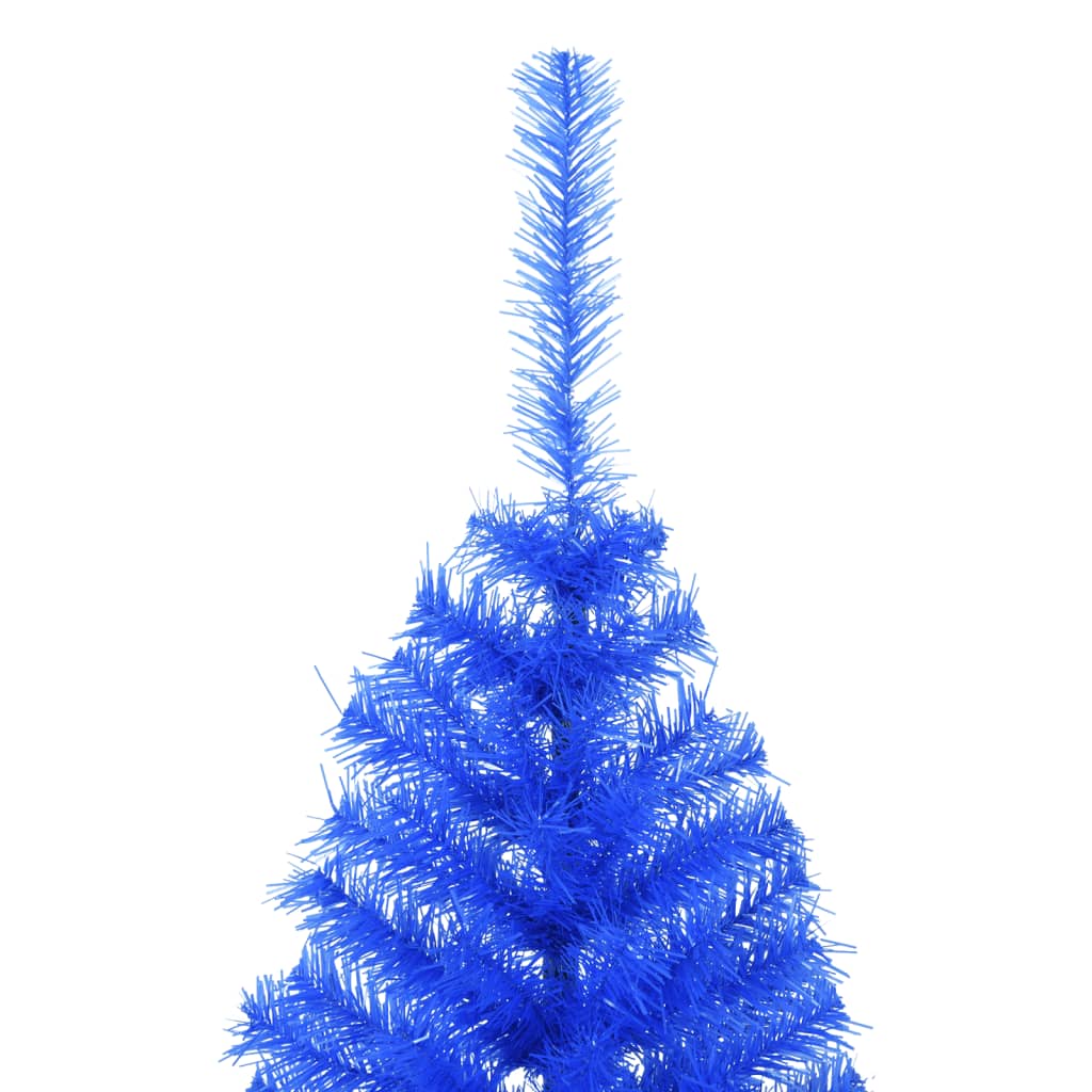 Albero di Natale Artificiale a Metà con Supporto Blu 120 cm PVC - homemem39