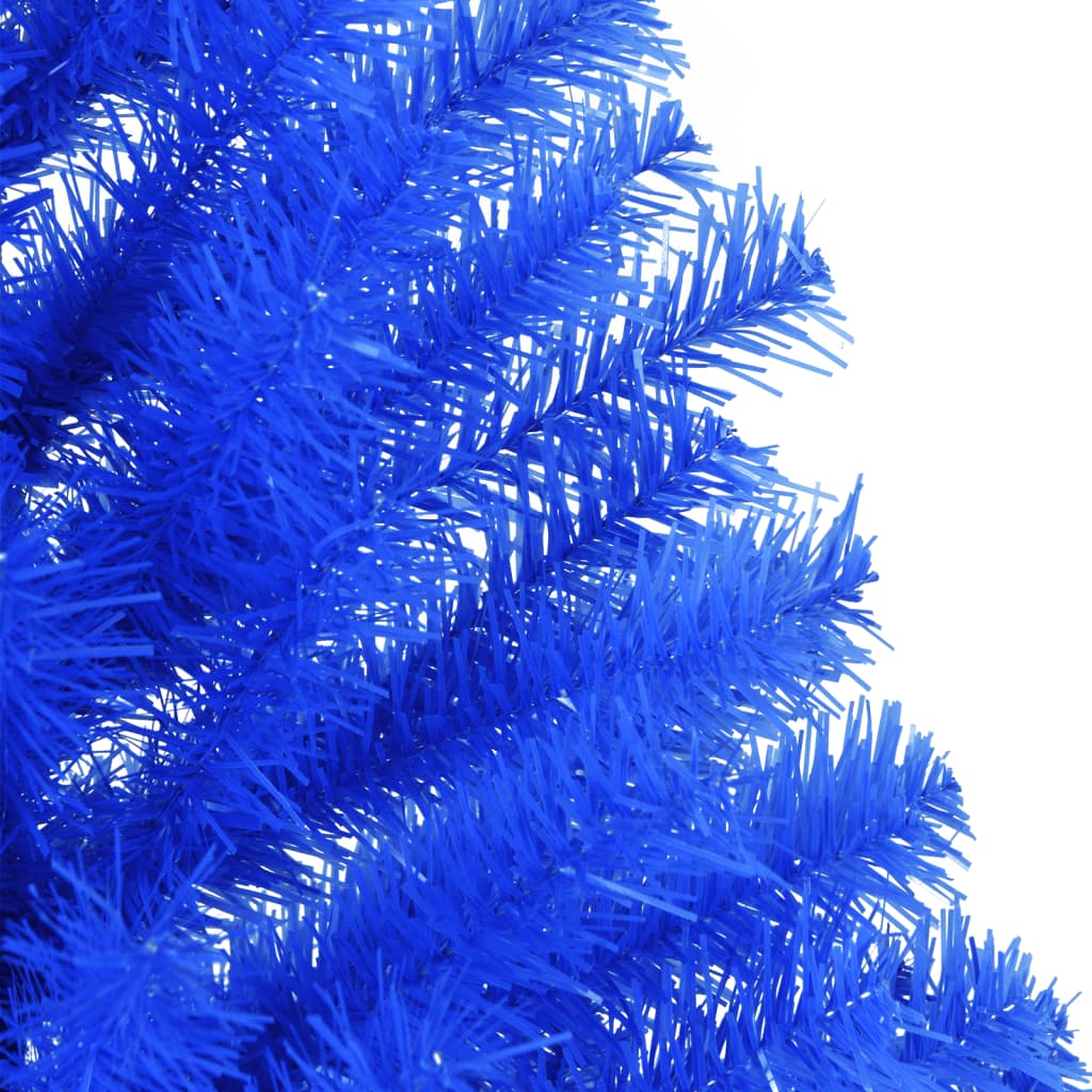 Albero di Natale Artificiale a Metà con Supporto Blu 120 cm PVC - homemem39